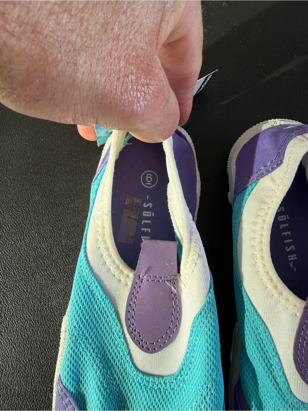 Kids Aqua & Purple Slip-On Water Shoes